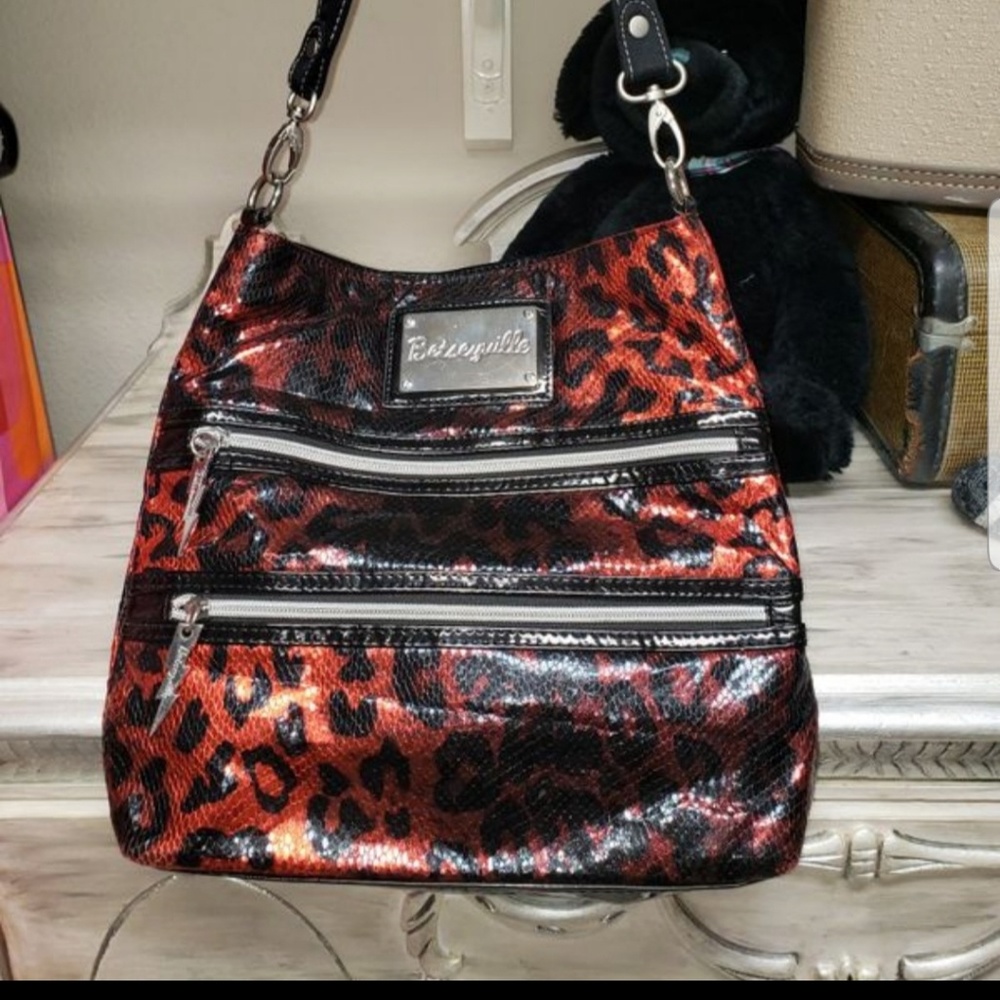 Betsey Johnson Red Black Leopard Crossbody Bag